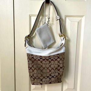 White Coach logo hobo + wristlet